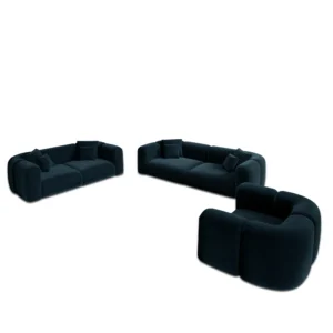 Samtstoff 3-2-1-Sitzer Sofa Set Belio