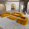 Samtstoff 3-2-1-Sitzer Sofa Set Belio