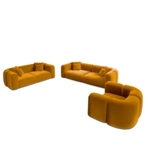 Samtstoff 3-2-1-Sitzer Sofa Set Belio
