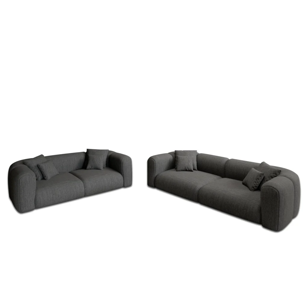 Strukturstoff 3-2-Sitzer Sofa Set Belio