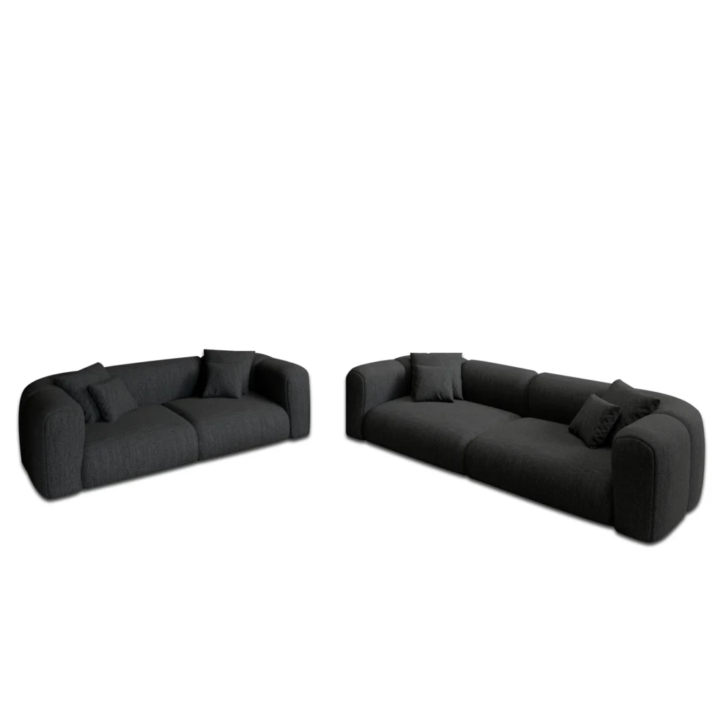 Strukturstoff 3-2-Sitzer Sofa Set Belio