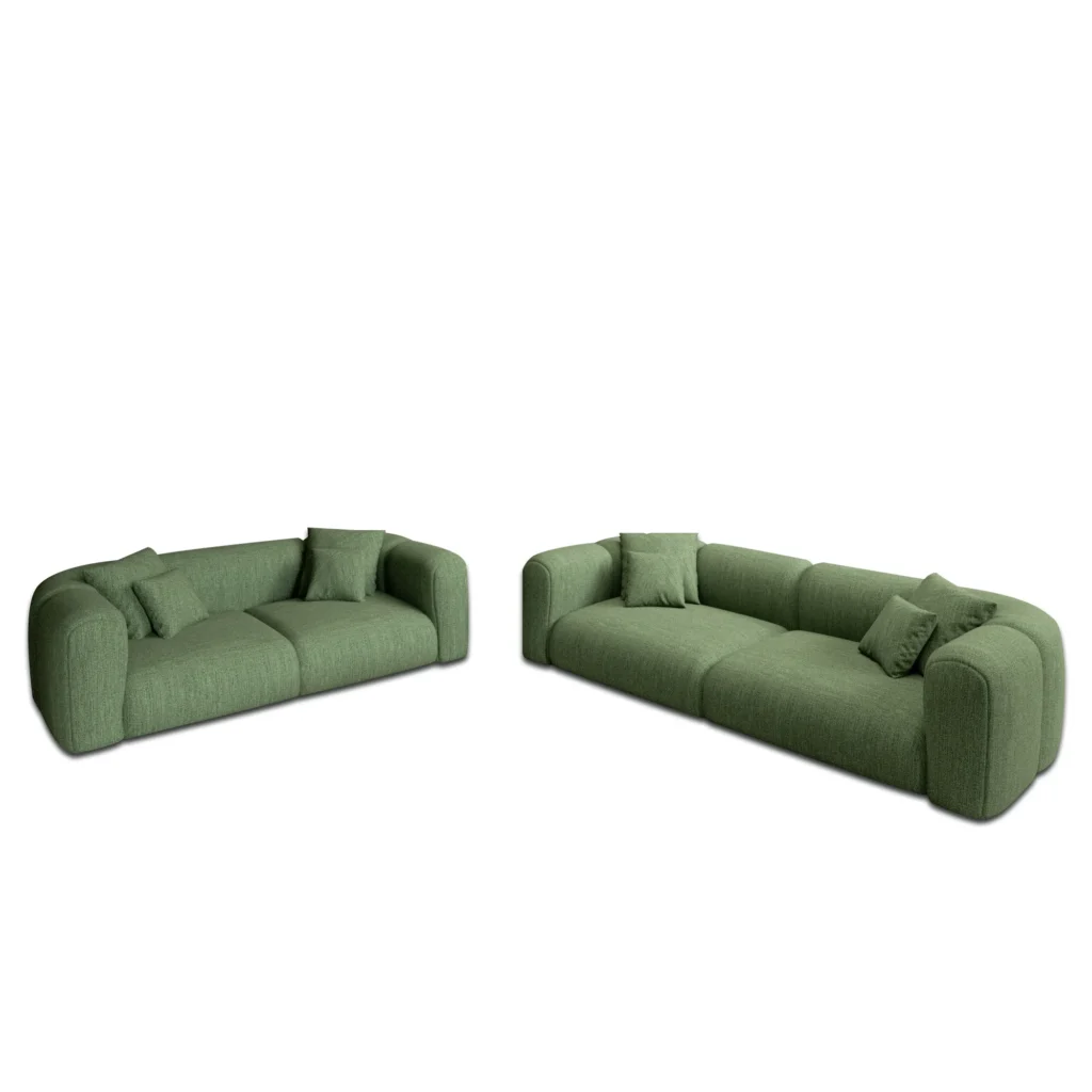 Strukturstoff 3-2-Sitzer Sofa Set Belio