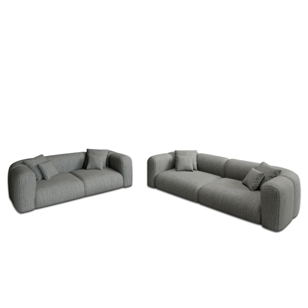 Strukturstoff 3-2-Sitzer Sofa Set Belio
