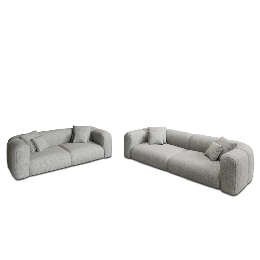 Strukturstoff 3-2-Sitzer Sofa Set Belio