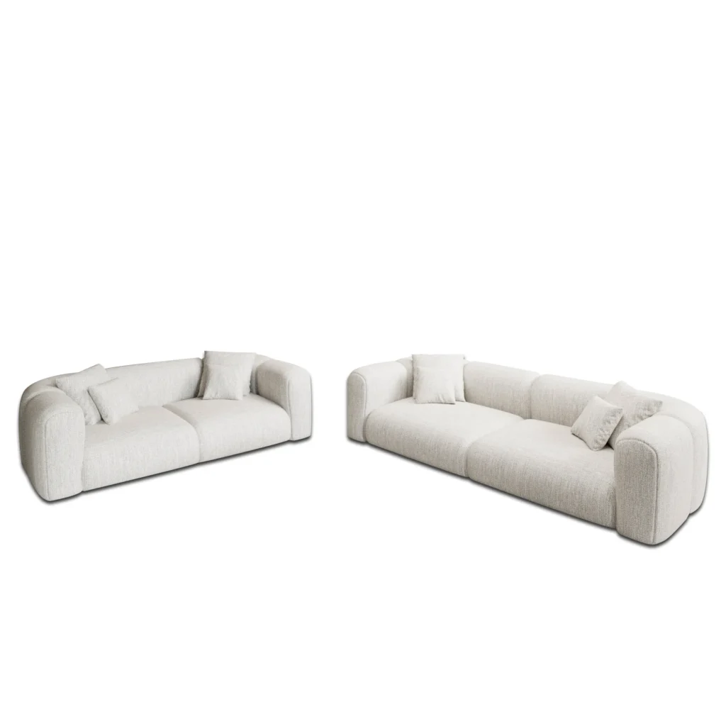 Strukturstoff 3-2-Sitzer Sofa Set Belio