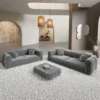 Samtstoff 3-2-Sitzer Sofa Set Belio
