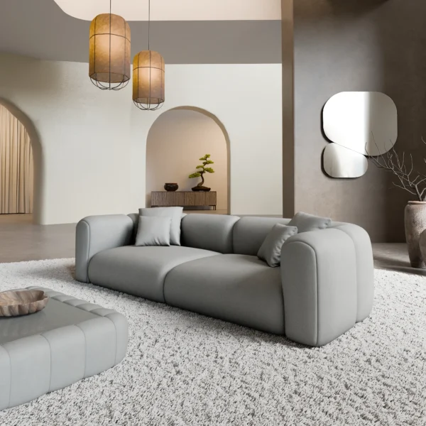 Echtleder 3-Sitzer Couch Belio
