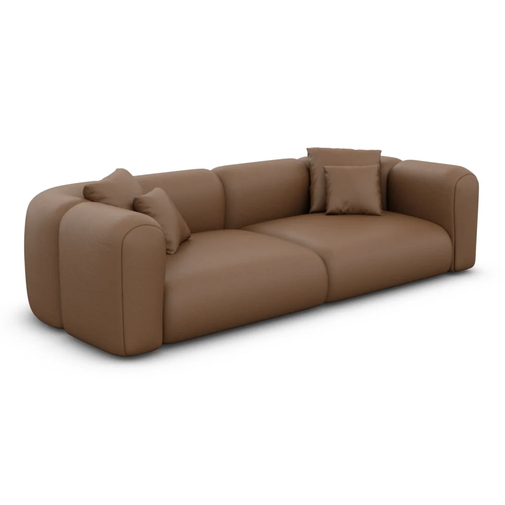 Echtleder 4-Sitzer Couch Belio