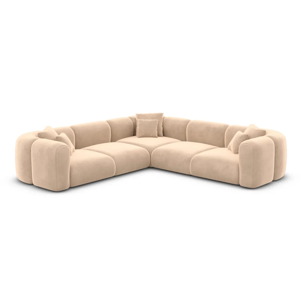 Samtstoff Ecksofa Belio
