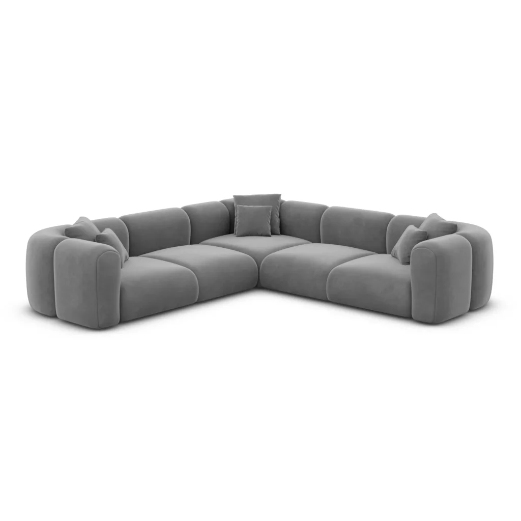 Samtstoff Ecksofa Belio