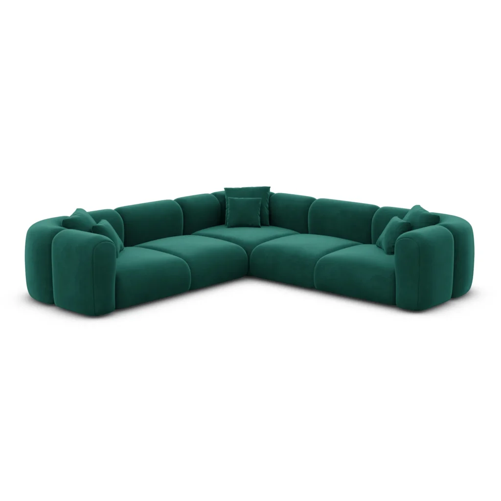 Samtstoff Ecksofa Belio