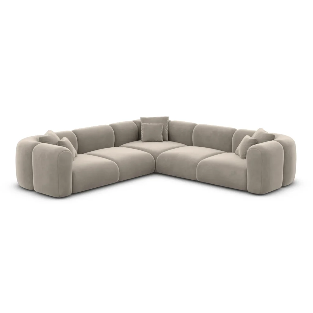 Samtstoff Ecksofa Belio