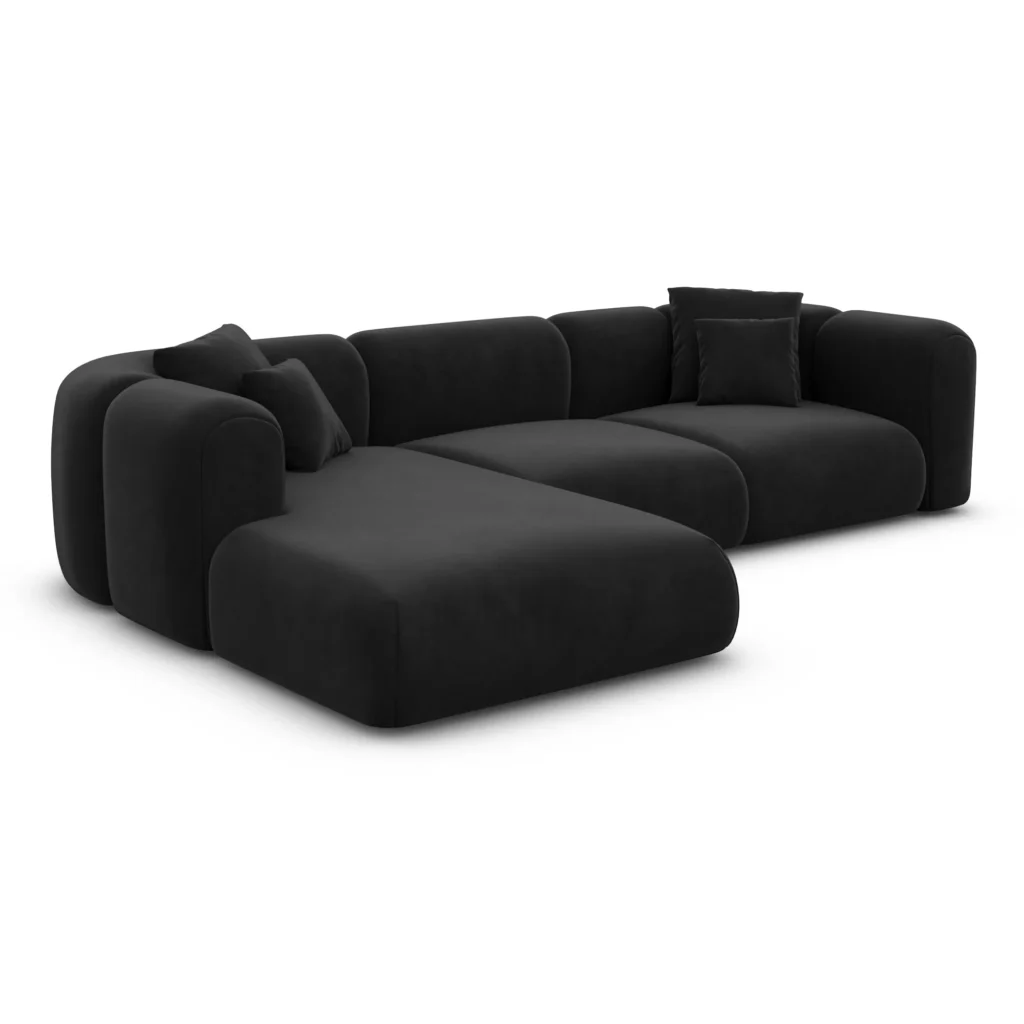Samtstoff L-Form Sofa Belio