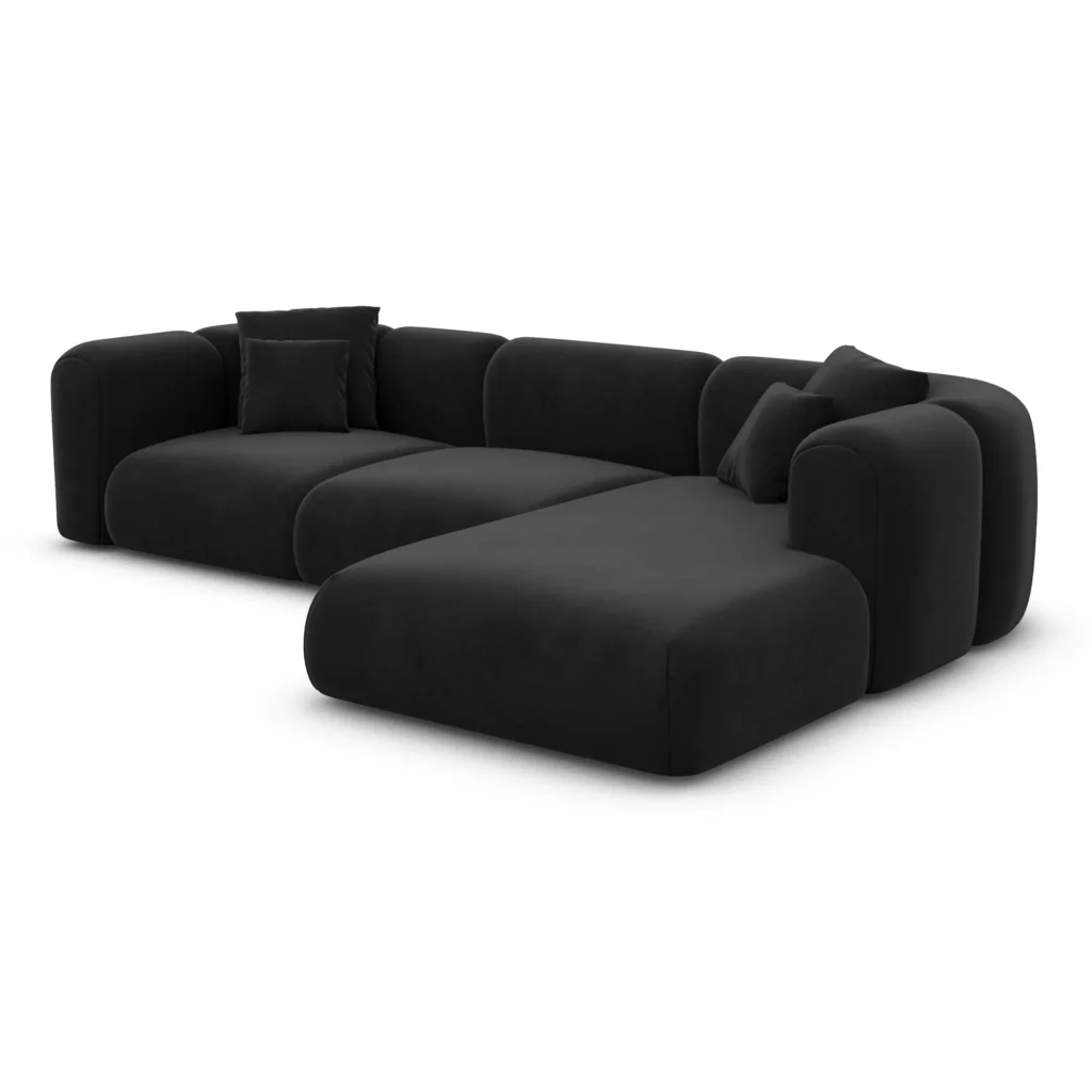 Samtstoff L-Form Sofa Belio