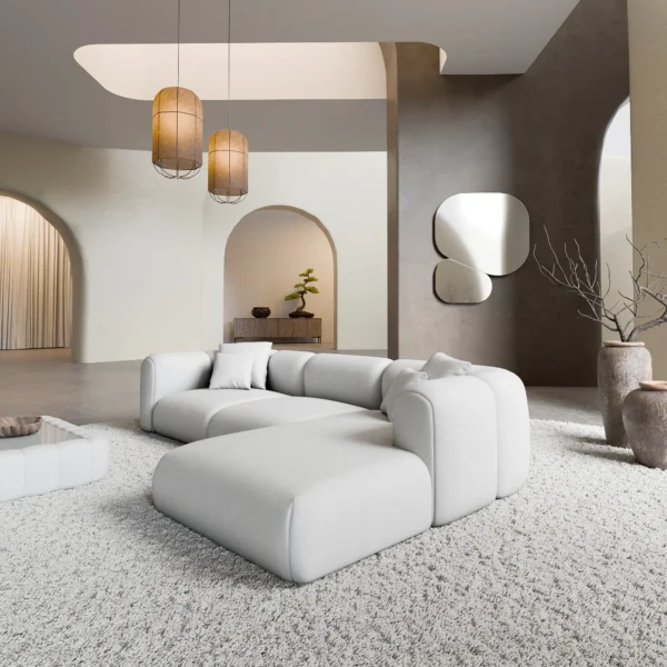 Echtleder L-Form Sofa Belio