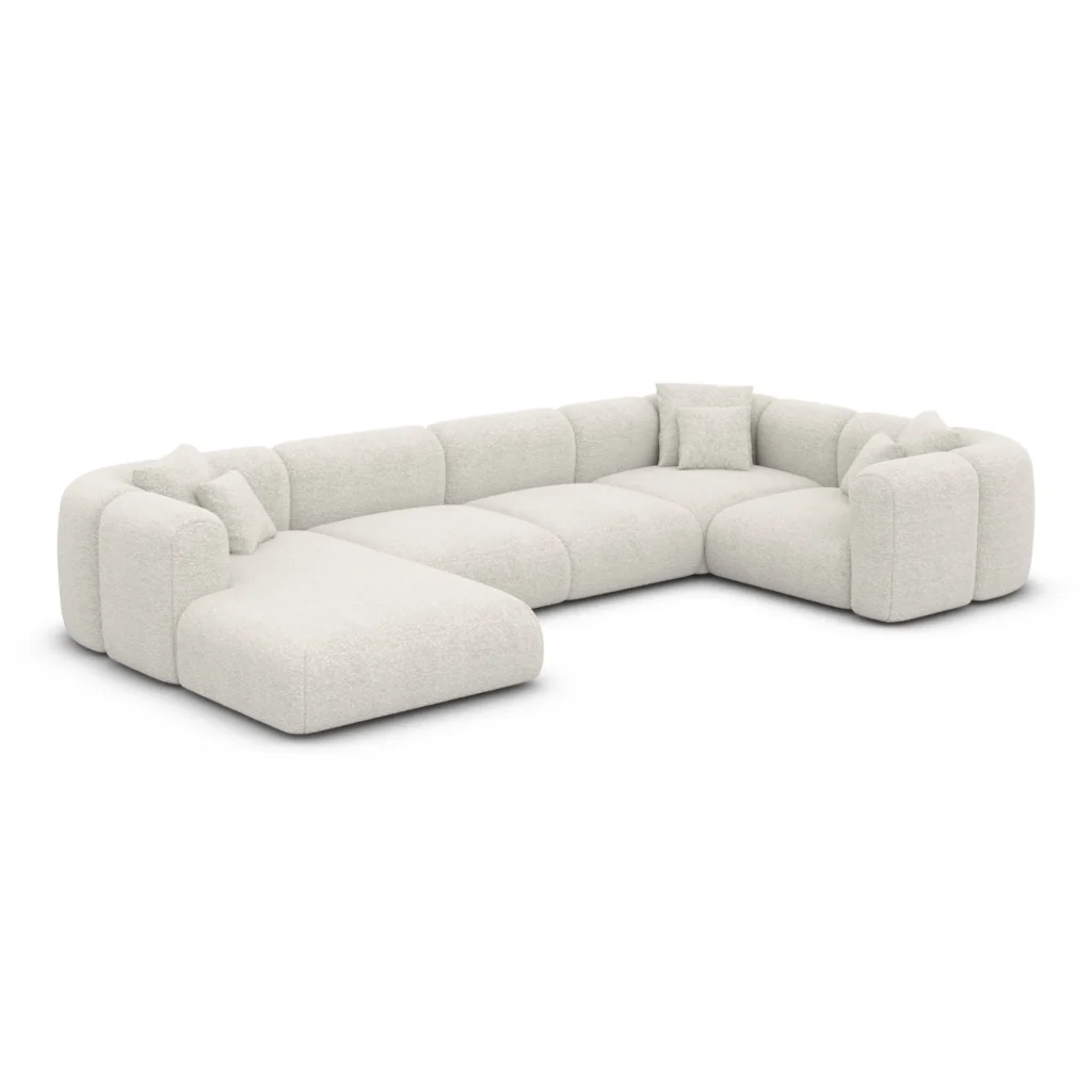 Bouclé U-Form XL Wohnlandschaft Belio