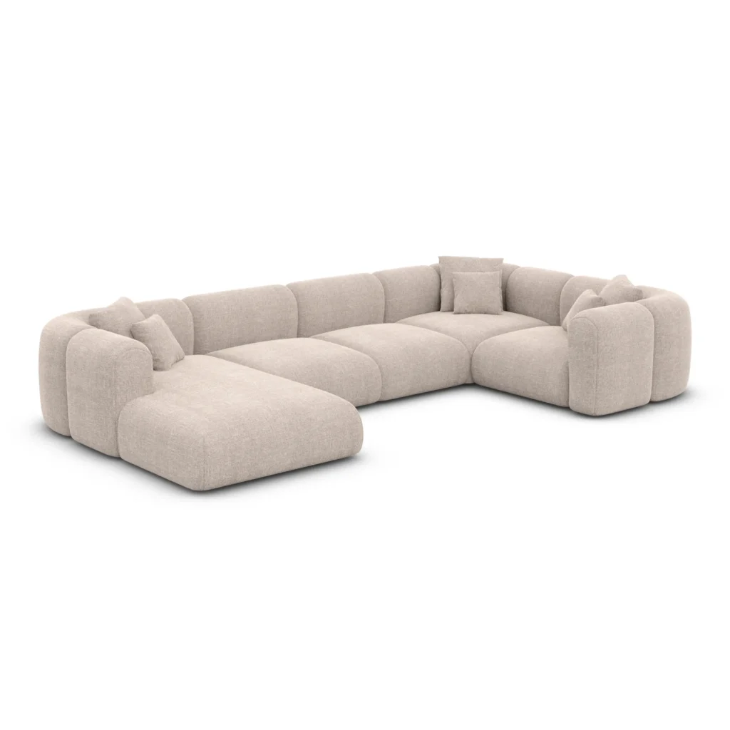 Strukturstoff U-Form XL Wohnlandschaft Belio