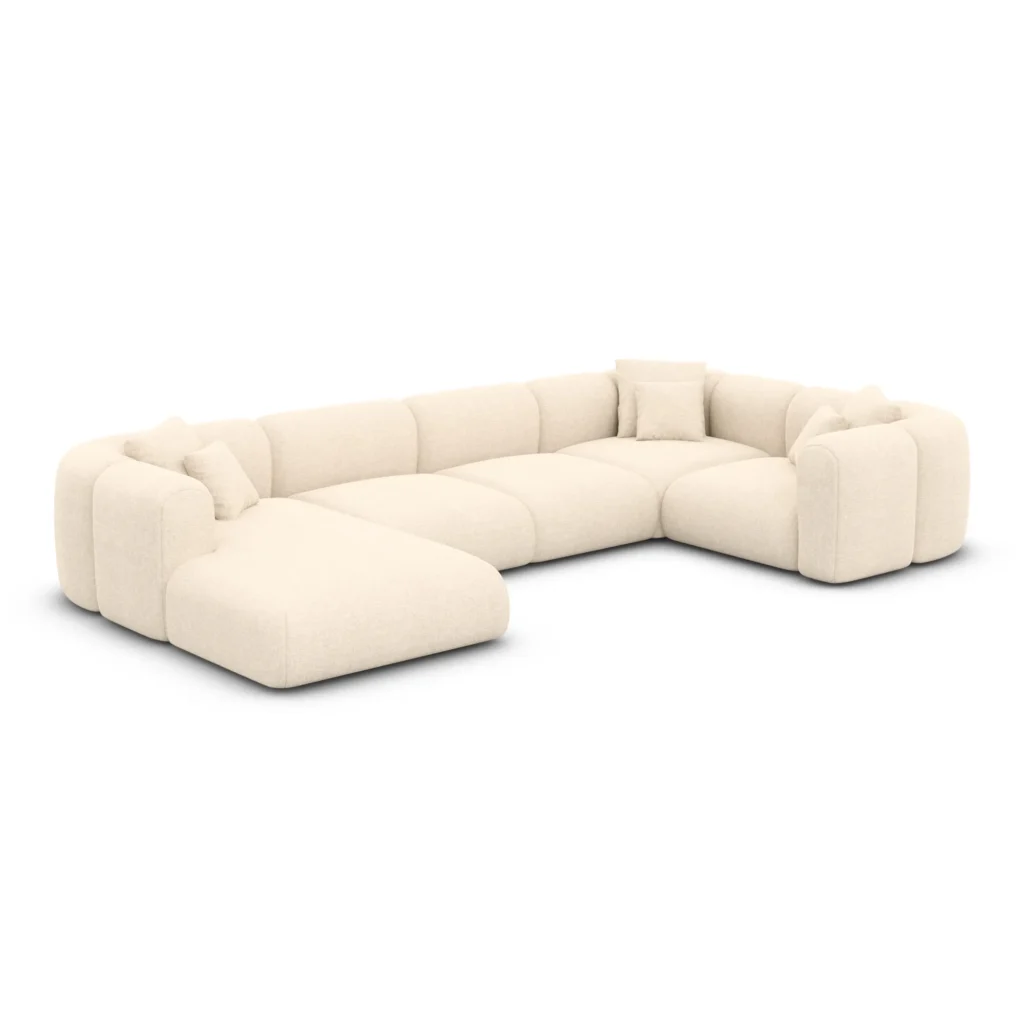Strukturstoff U-Form XL Wohnlandschaft Belio
