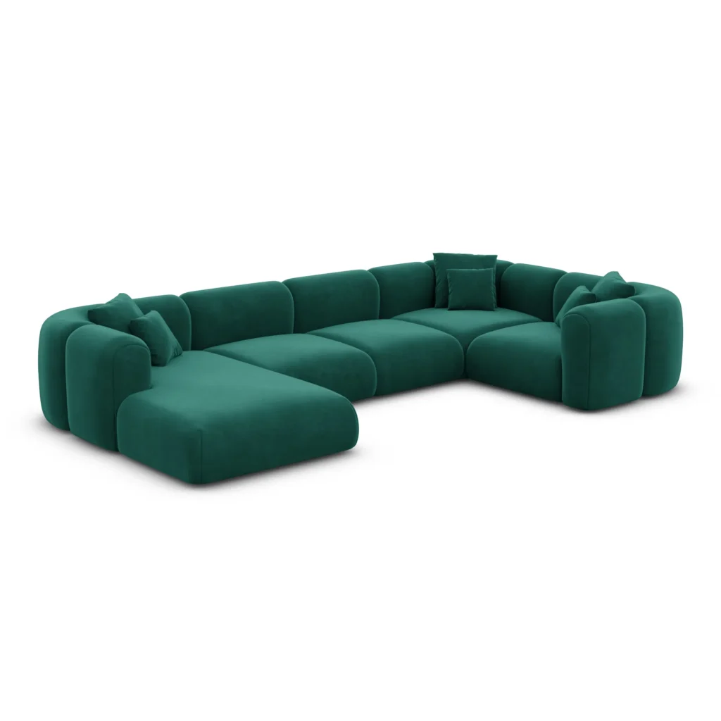 Samtstoff U-Form XL Wohnlandschaft Belio