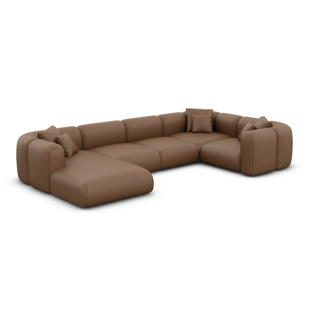 Echtleder U-Form XL Wohnlandschaft Belio