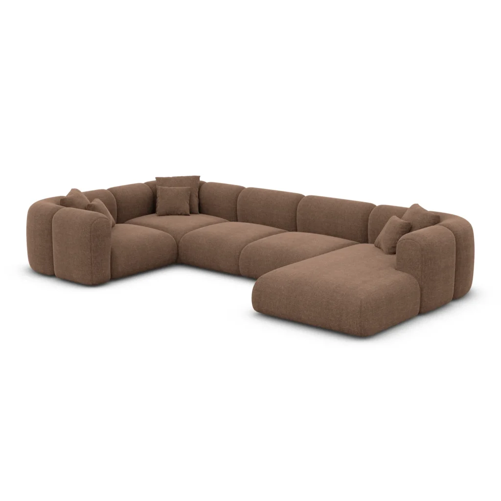Strukturstoff U-Form XL Wohnlandschaft Belio