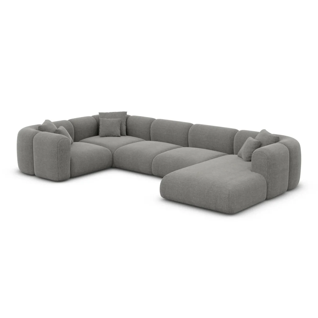 Strukturstoff U-Form XL Wohnlandschaft Belio