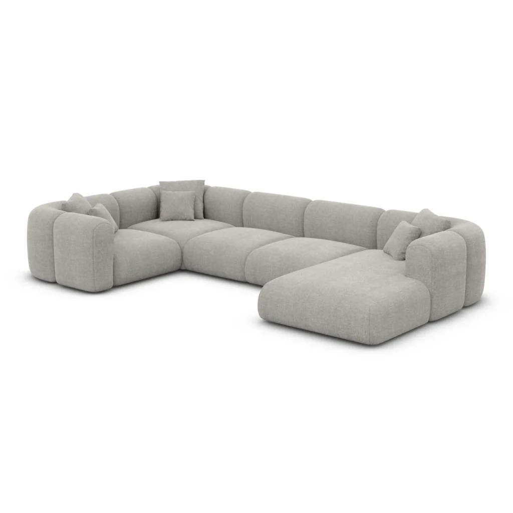 Strukturstoff U-Form XL Wohnlandschaft Belio