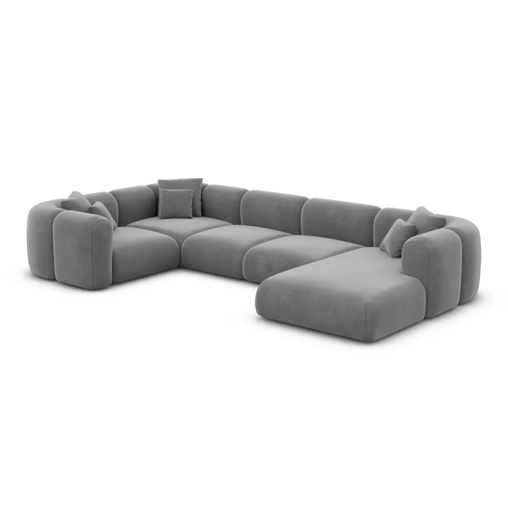 Samtstoff U-Form XL Wohnlandschaft Belio