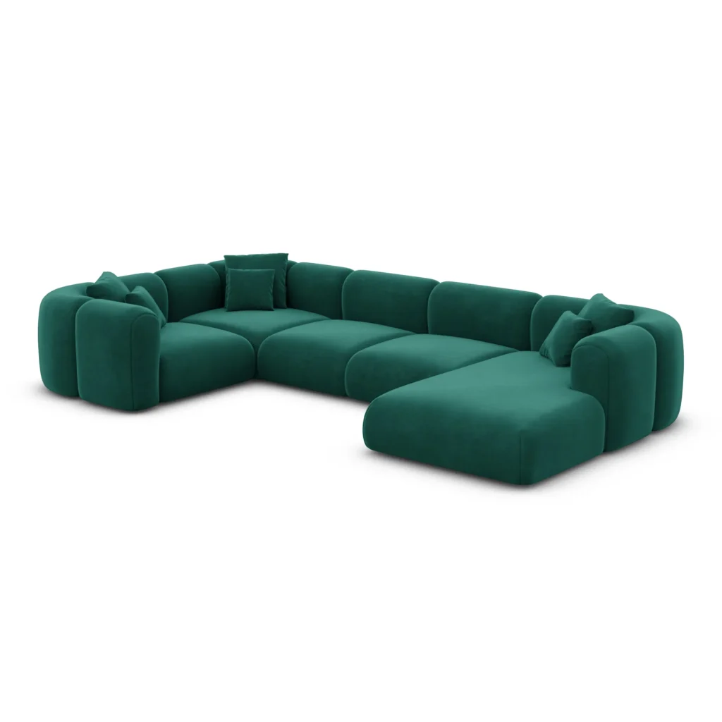 Samtstoff U-Form XL Wohnlandschaft Belio