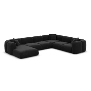 Samtstoff U-Form XXL Wohnlandschaft Belio