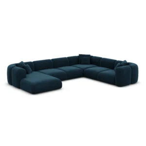 Samtstoff U-Form XXL Wohnlandschaft Belio