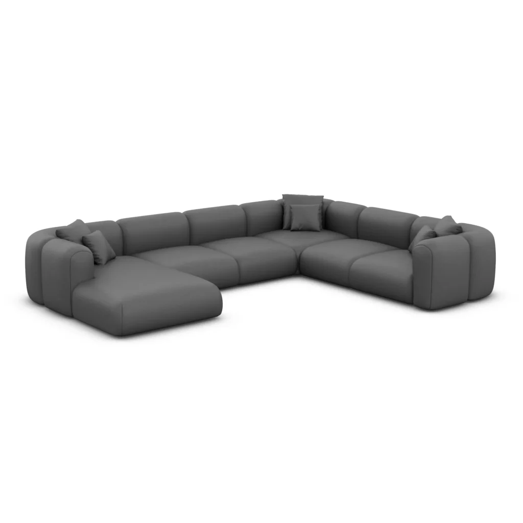 Echtleder U-Form XXL Wohnlandschaft Belio