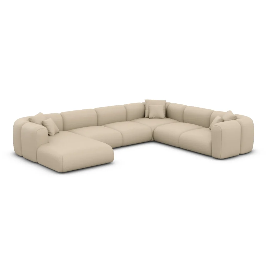 Kunstleder U-Form XXL Wohnlandschaft Belio