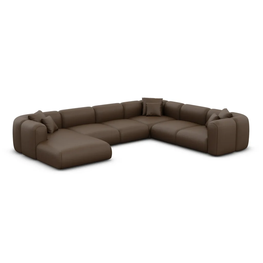Kunstleder U-Form XXL Wohnlandschaft Belio