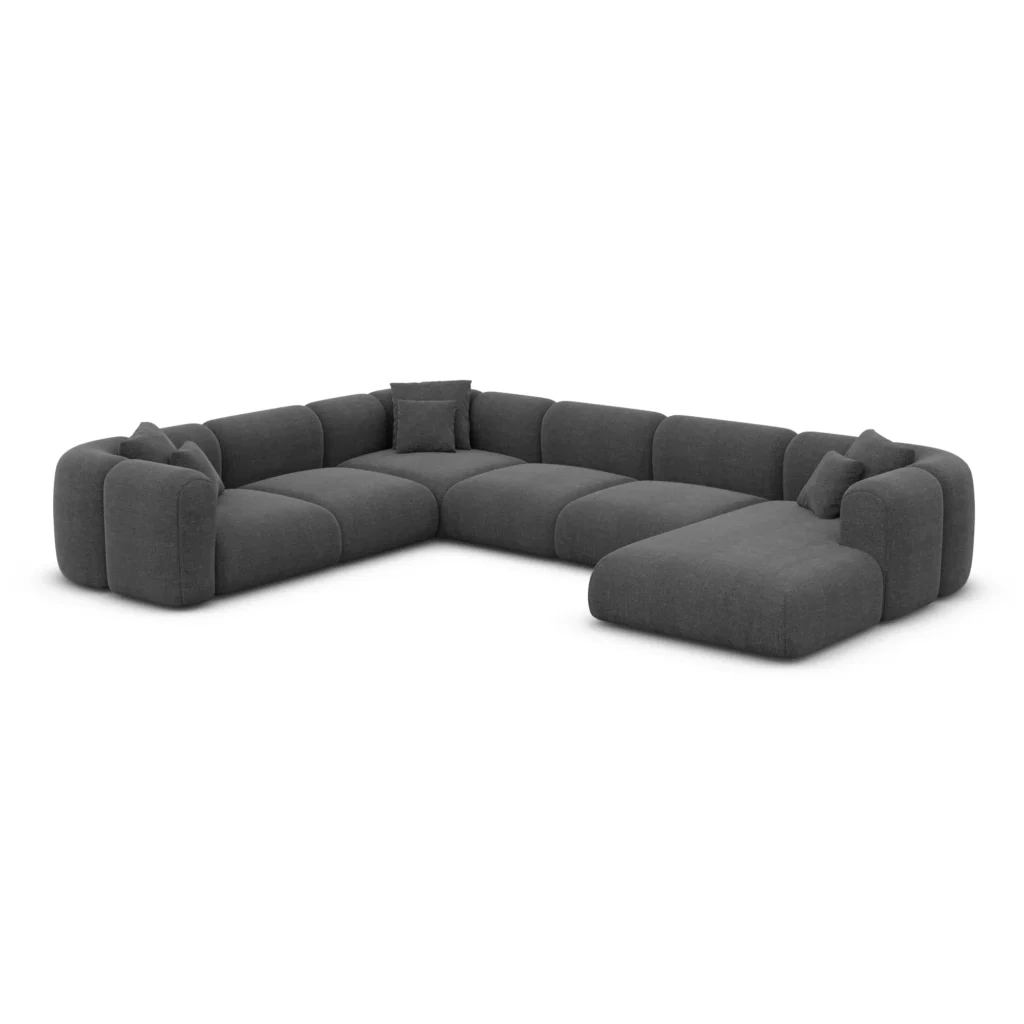 Strukturstoff U-Form XXL Wohnlandschaft Belio