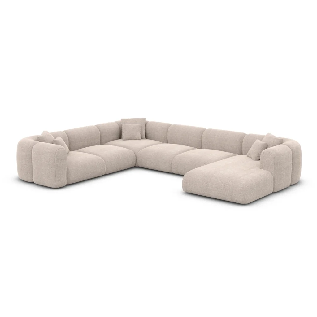 Strukturstoff U-Form XXL Wohnlandschaft Belio