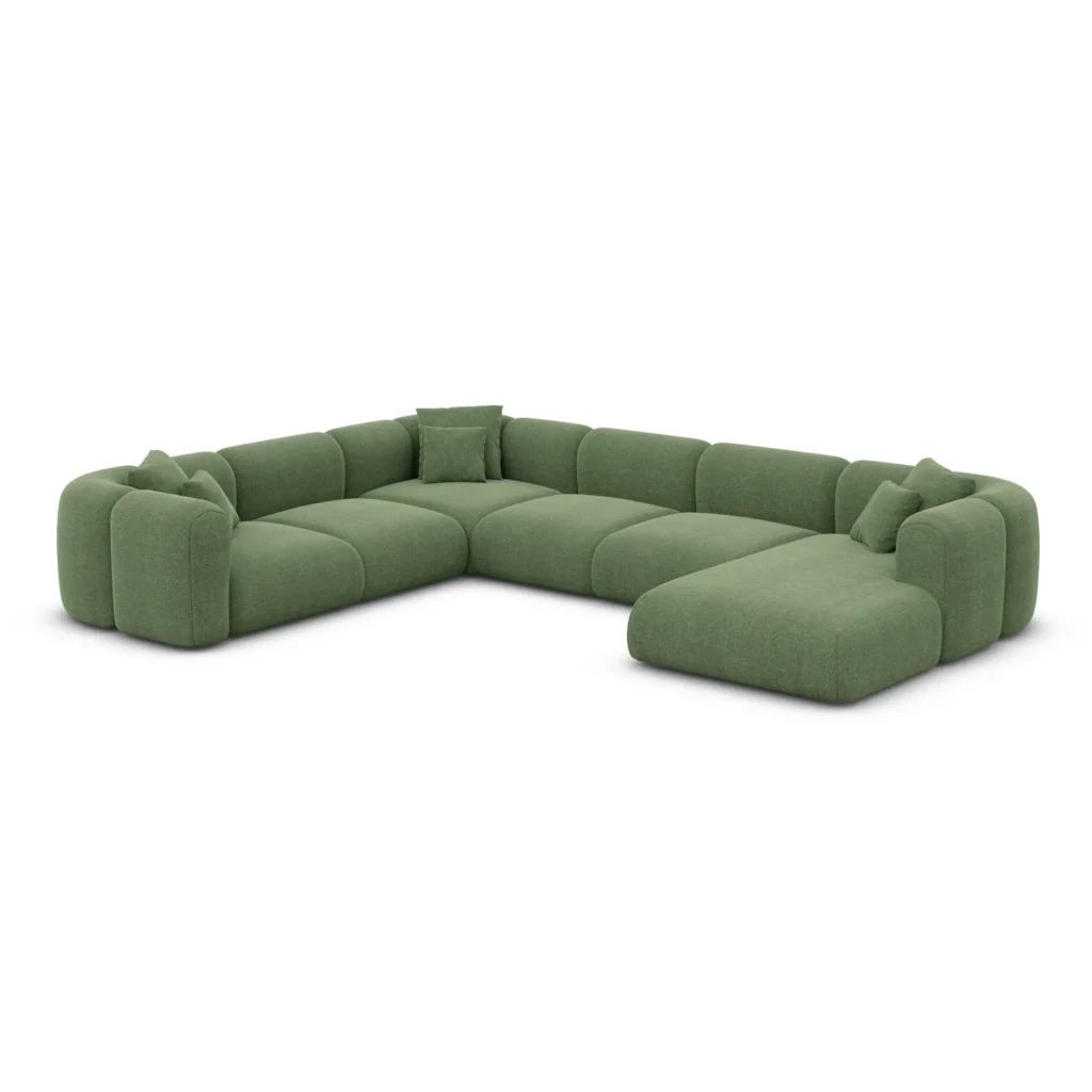 Strukturstoff U-Form XXL Wohnlandschaft Belio