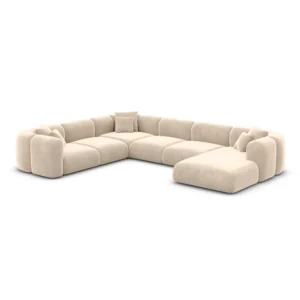 Samtstoff U-Form XXL Wohnlandschaft Belio