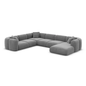 Samtstoff U-Form XXL Wohnlandschaft Belio