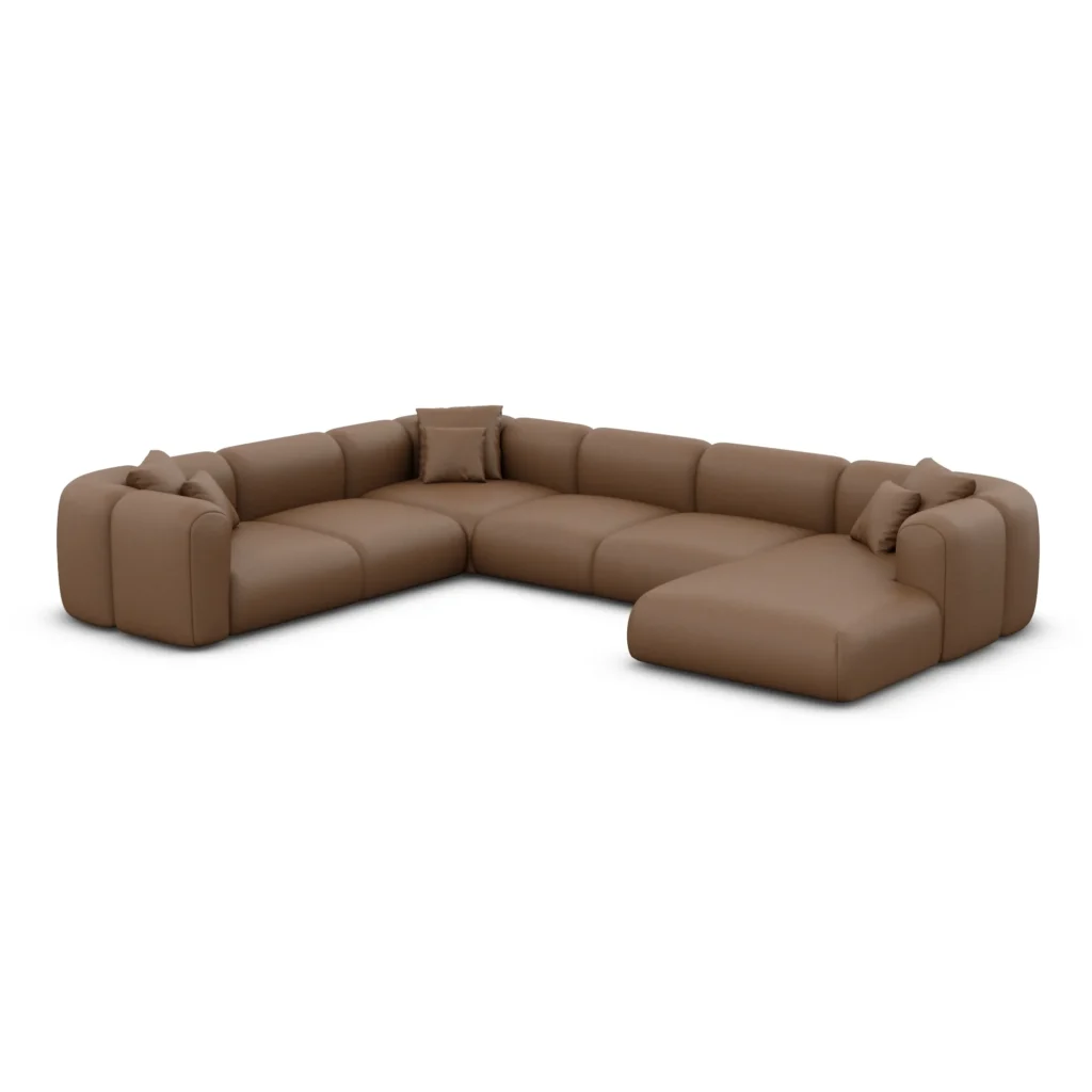 Kunstleder U-Form XXL Wohnlandschaft Belio