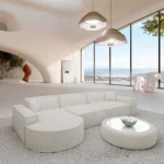 Bouclé L-Form Sofa Brevia