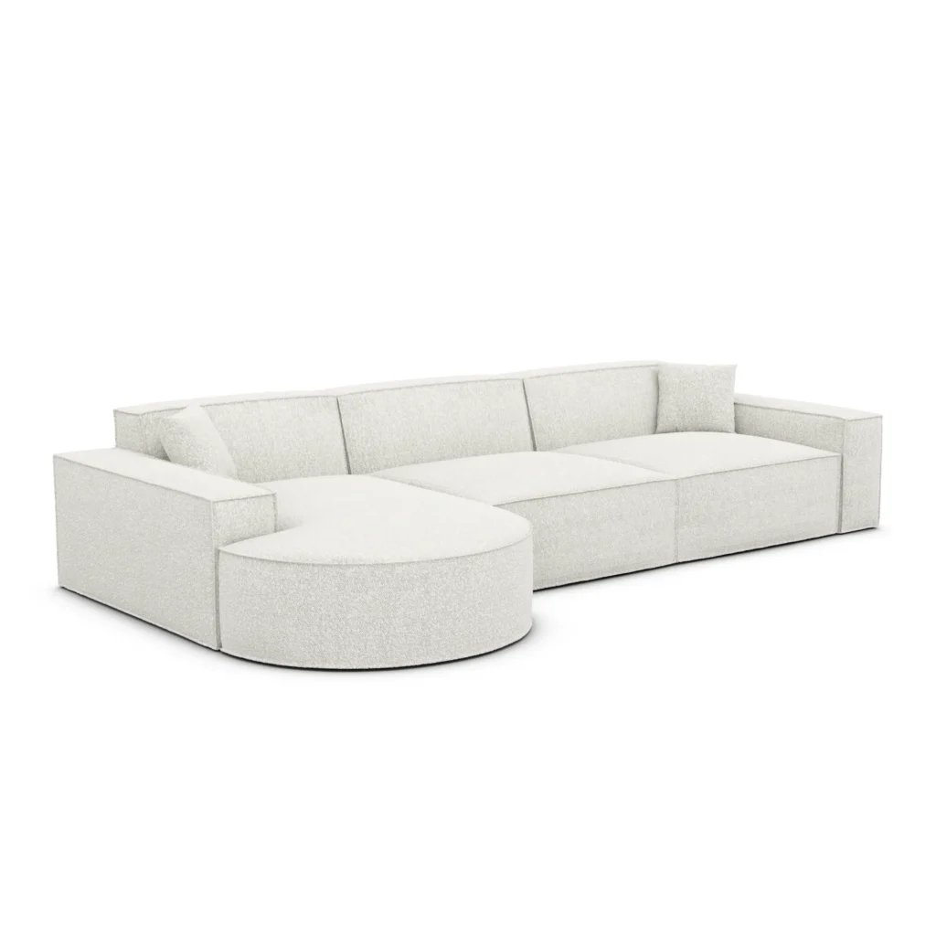 Bouclé L-Form Sofa Brevia