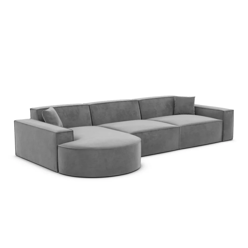 Samtstoff L-Form Sofa Brevia