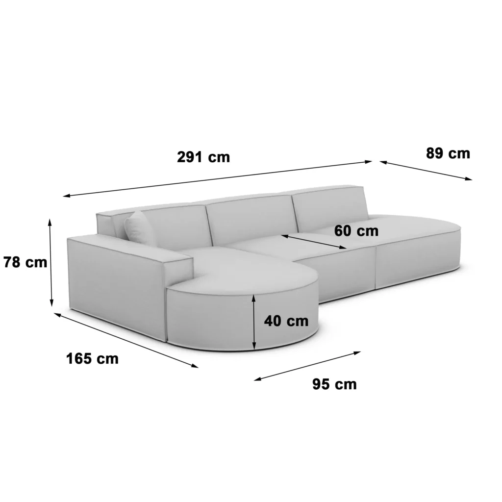 Bouclé L-Form Lounge Sofa Brevia