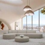 Bouclé L-Form Lounge Sofa Brevia