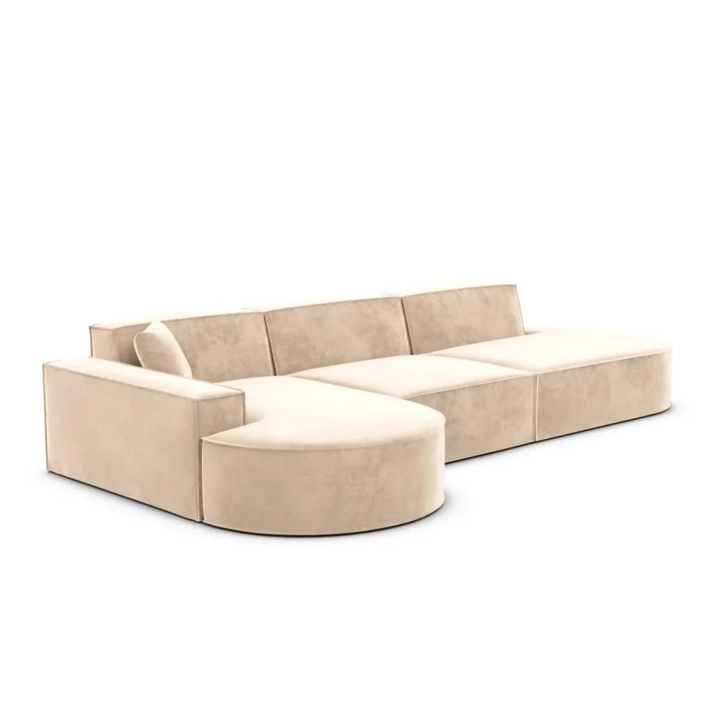 Samtstoff L-Form Lounge Sofa Brevia