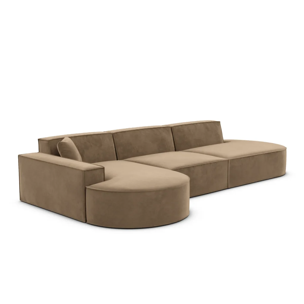 Samtstoff L-Form Lounge Sofa Brevia