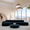 Samtstoff L-Form Lounge Sofa Brevia