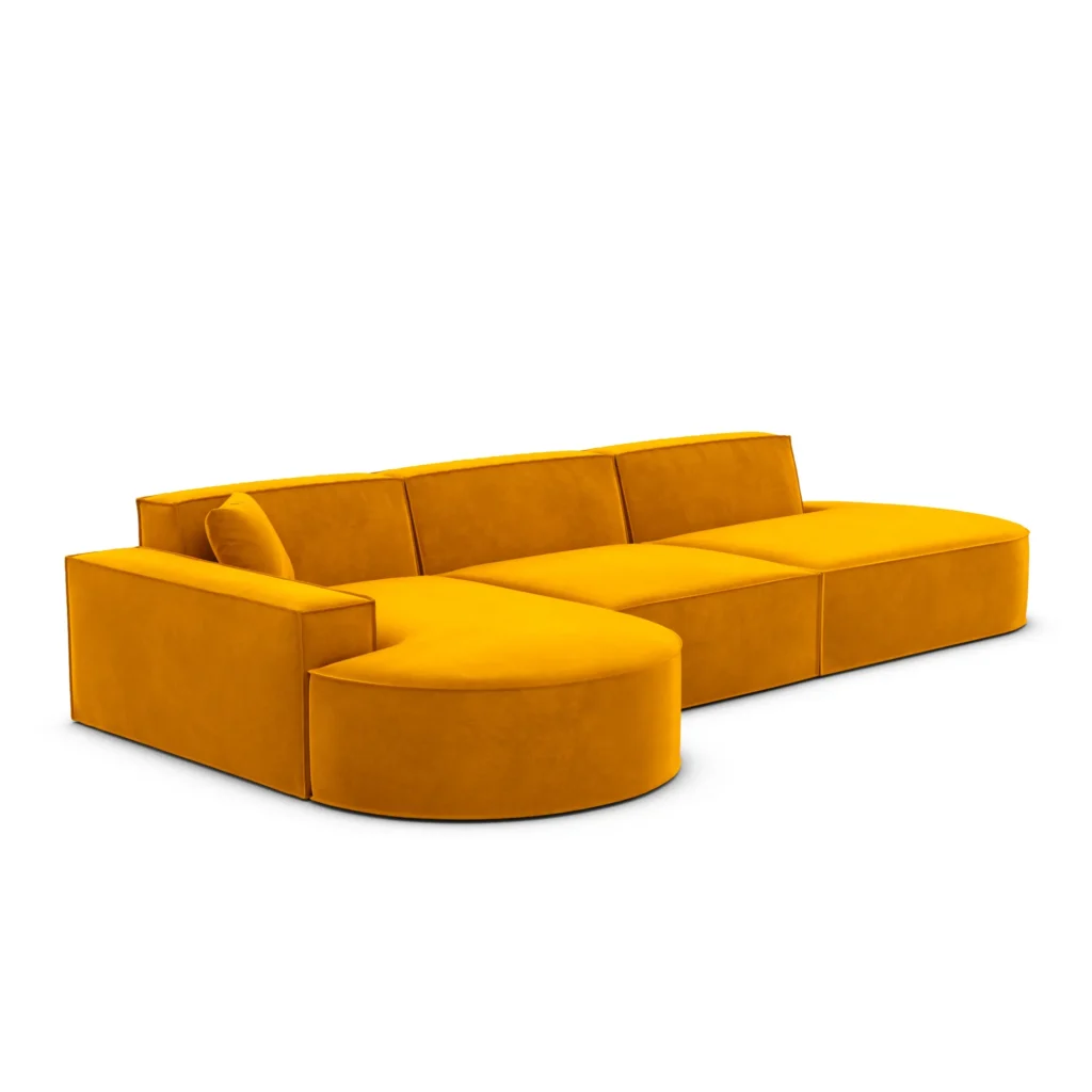 Samtstoff L-Form Lounge Sofa Brevia