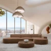 Strukturstoff L-Form Lounge Sofa Brevia